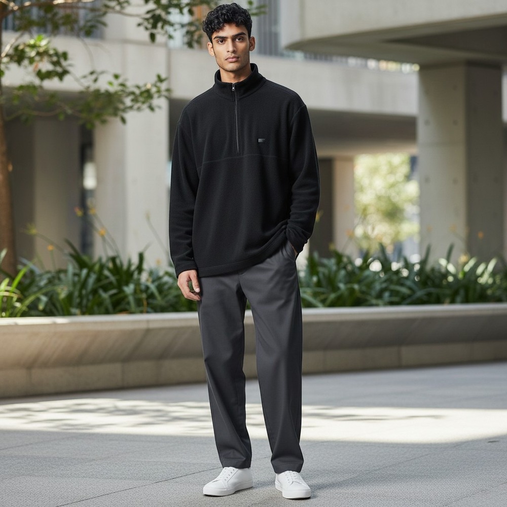 Rains Addis Fleece Unisex Pullover [S-XXL] Black Gorpcore Layering Minimalist